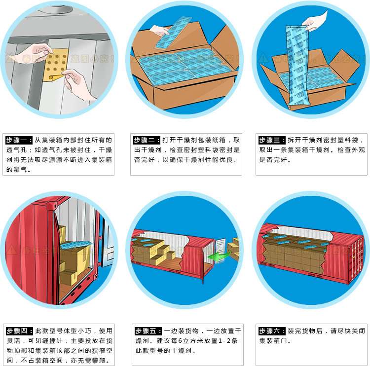 集裝箱干燥包使用步驟